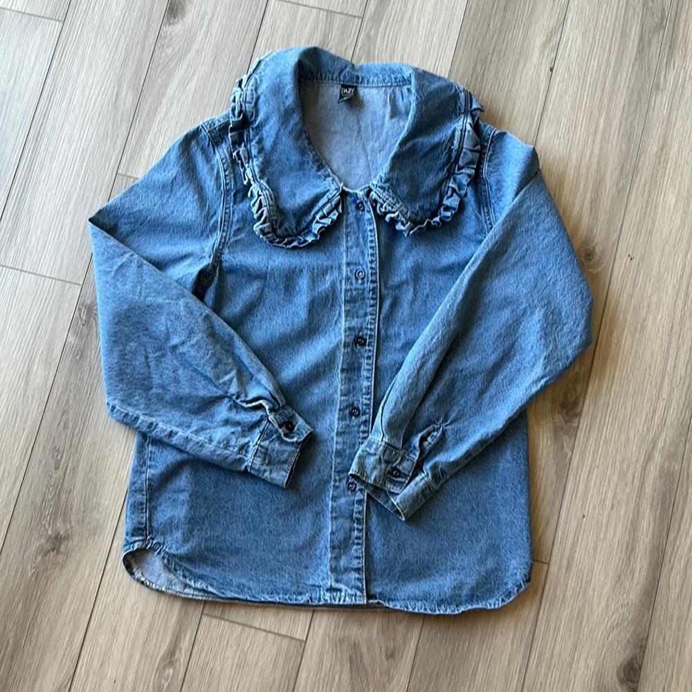 Dazy Denim Long Sleeves Blouse Size M